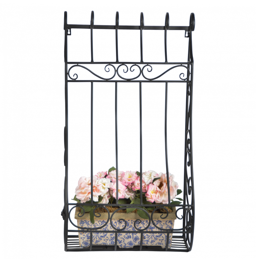 Porte plantes mural - L 50 x l 25,6 x H 91,4 cm - Noir