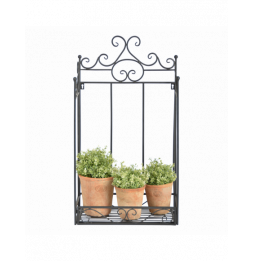 Porte plantes mural pliant - L 44 x l 23,7 x H 78,5 cm - Noir