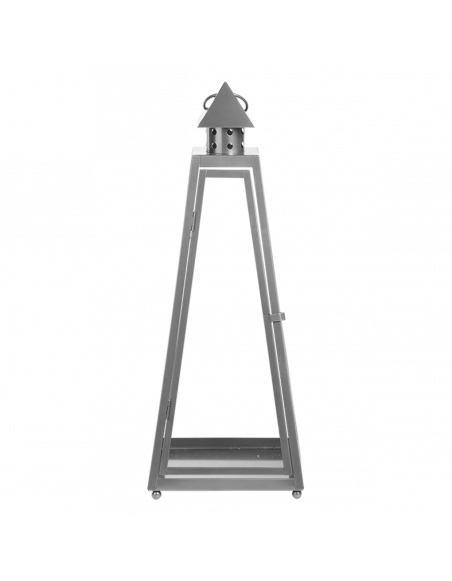 Lanterne pyramide - D 21,8 cm x H 54,3 cm - Gris