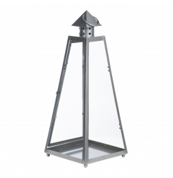 Lanterne pyramide - D 21,8 cm x H 54,3 cm - Gris