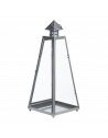 Lanterne pyramide - D 21,8 cm x H 54,3 cm - Gris