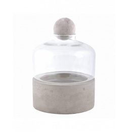 Bouteille terrarium base béton - D 18 x H 23,6 cm