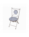 Chaise en céramique - L 54,2 cm x l 42 cm x H 88,5 cm - Bleu