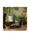 Pot pour plantes en terre cuite - D 16,3 cm x H 12,6 cm - Gris