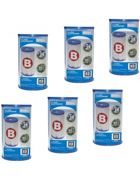 Lot de 6 Cartouches de filtration pour piscine - type B - Intex