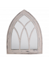Miroir gothique - L 4,8 cm x l 66 cmx H 80 cm - Blanc patiné