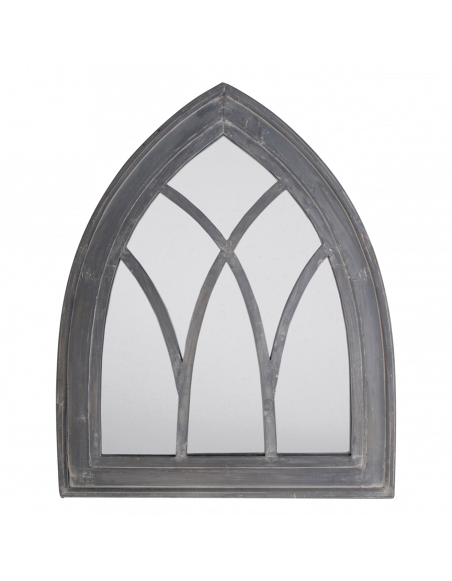 Miroir gothique - L 4,8 cm x l 66 cmx H 80 cm - Gris patiné