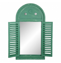 Miroir Louvre - L 3,9 cm x l 39,2 cm x H 75 cm - Vert patiné