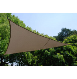 Voile d'ombrage triangulaire - Toile solaire 3 x 3 x 3 m - Taupe