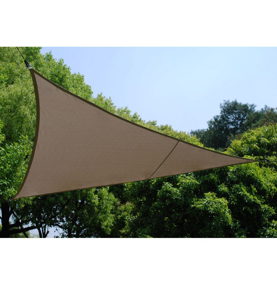 Voile d'ombrage triangulaire - Toile solaire 3 x 3 x 3 m - Taupe