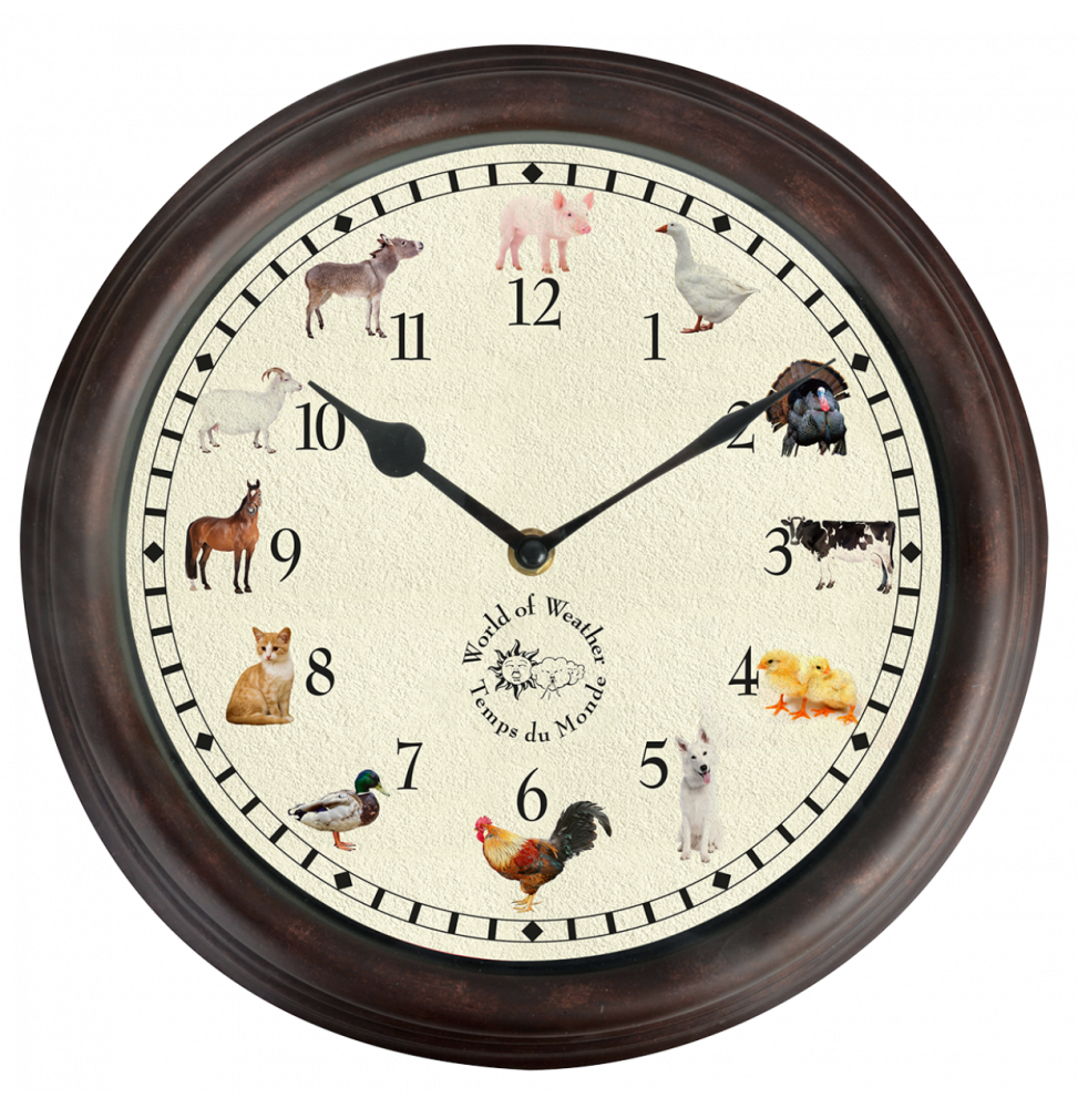 Horloge musicale - Animaux de la ferme - D 30 cm