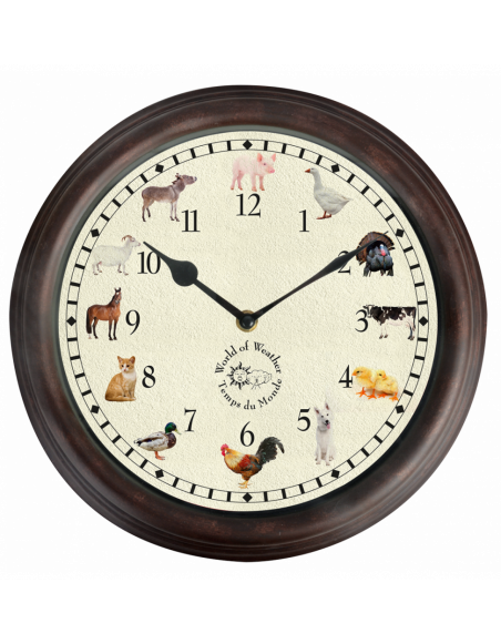 Horloge musicale - Animaux de la ferme - D 30 cm