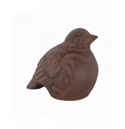 Oiseau décoratif en fonte - L 10,4 cm x l 14 cm x H 11,6 cm - Marron