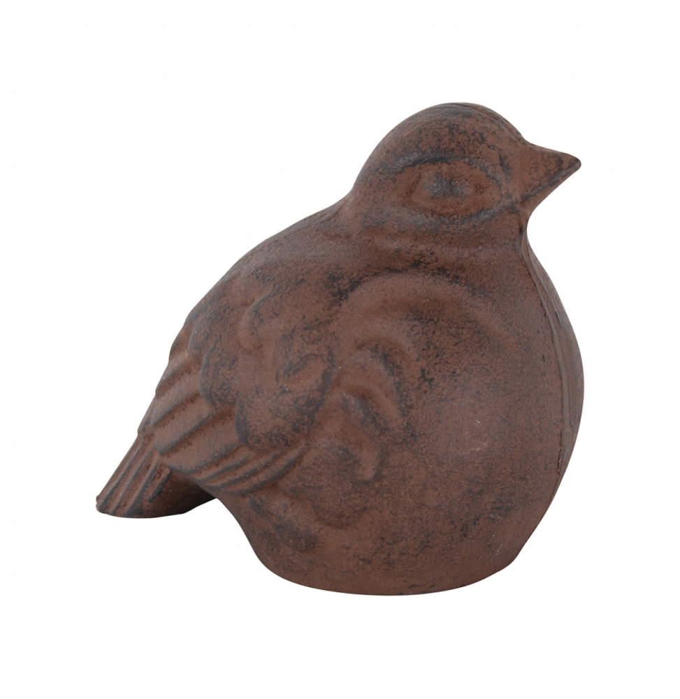 Oiseau décoratif en fonte - L 10,4 cm x l 14 cm x H 11,6 cm - Marron