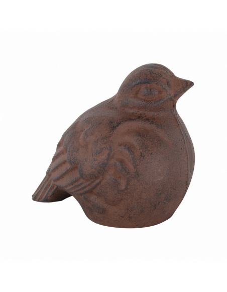 Oiseau décoratif en fonte - L 10,4 cm x l 14 cm x H 11,6 cm - Marron