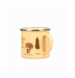 Tasse en métal émaillé - Champignons - L 10 cm x l 12,7 cm x H 9,3 cm