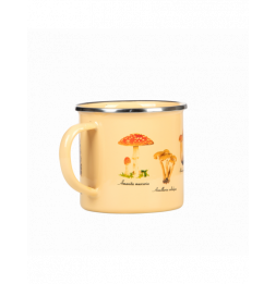 Tasse en métal émaillé - Champignons - L 10 cm x l 12,7 cm x H 9,3 cm