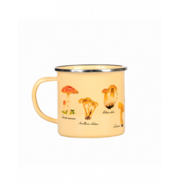 Tasse en métal émaillé - Champignons - L 10 cm x l 12,7 cm x H 9,3 cm