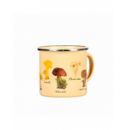 Tasse en métal émaillé - Champignons - L 10 cm x l 12,7 cm x H 9,3 cm