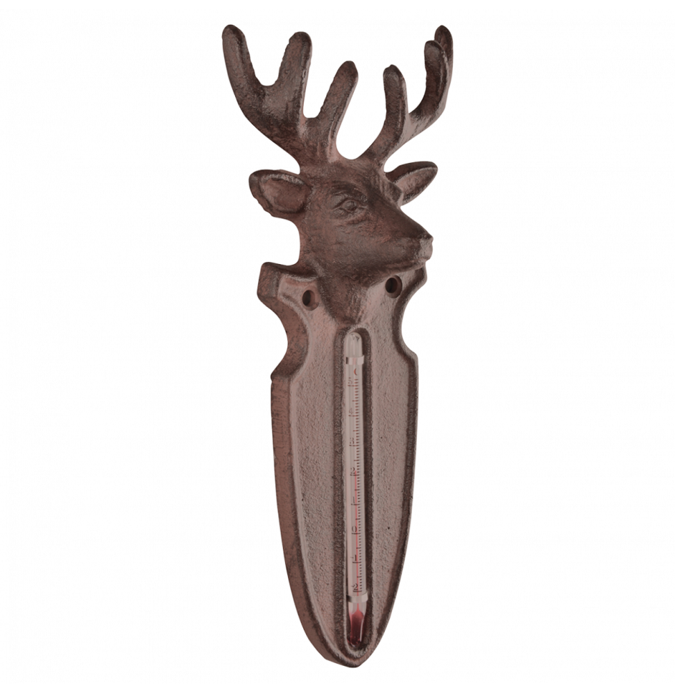 Thermomètre Cerf - L 4,5 cm x l 9,4 cm x H 22 cm