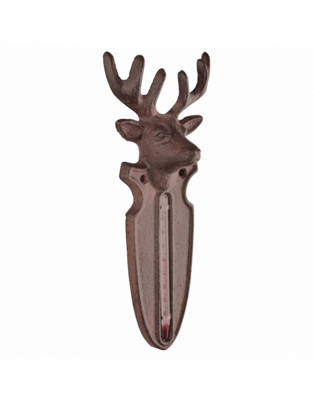 Thermomètre Cerf - L 4,5 cm x l 9,4 cm x H 22 cm