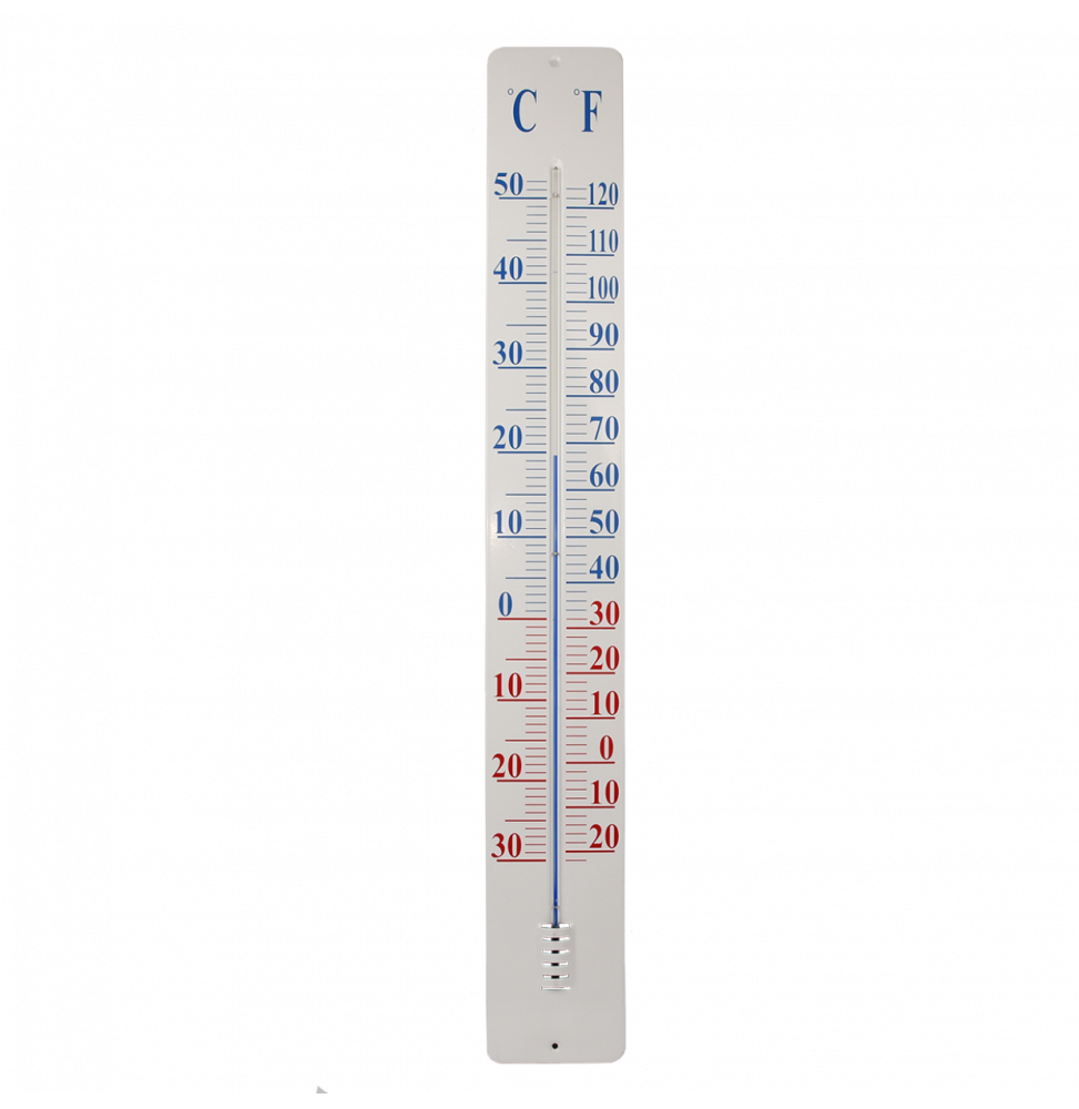 Thermomètre sur plaque en métal - l 12 cm x H 90 cm