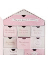 Coffret naissance forme maison 10 tiroirs - Boîte à souvenirs de bébé - Rose