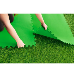 Lot de 9 tapis de protection pré formés - L 78 cm  x l 78 cm - Vert