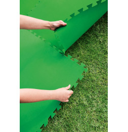 Lot de 9 tapis de protection pré formés - L 78 cm  x l 78 cm - Vert