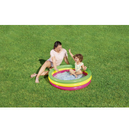 Pataugeoire ronde - 3 boudins - D 102 cm x H 25 cm - Arc-en-ciel