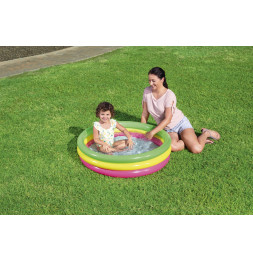 Pataugeoire ronde - 3 boudins - D 102 cm x H 25 cm - Arc-en-ciel