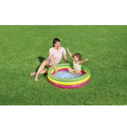 Pataugeoire ronde - 3 boudins - D 102 cm x H 25 cm - Arc-en-ciel