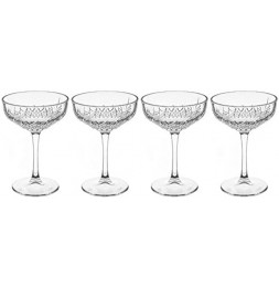 Lot de 4 coupes de champagne en verre - 25,5 cl