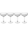 Lot de 4 coupes de champagne en verre - 25,5 cl