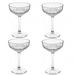 Lot de 4 coupes de champagne en verre - 25,5 cl