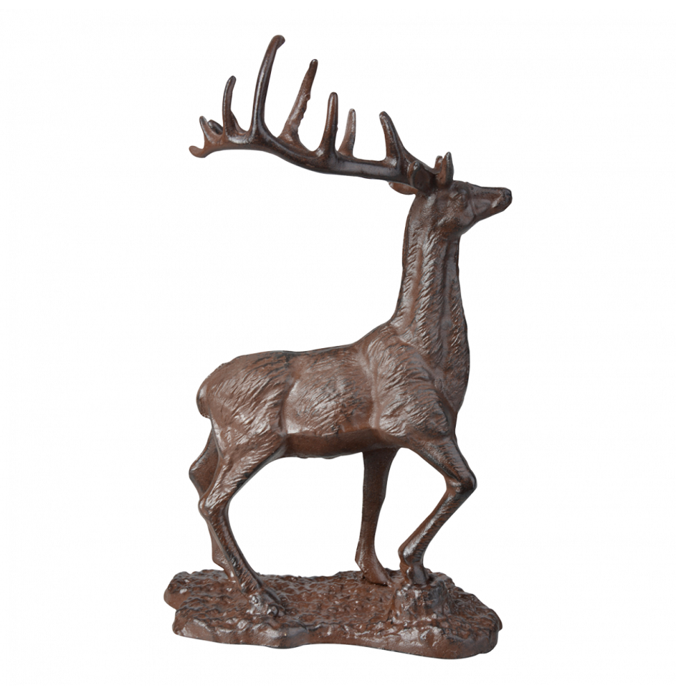 Cerf en fonte - L 13,4 cm x l 20,3 cm x H 32,8 cm