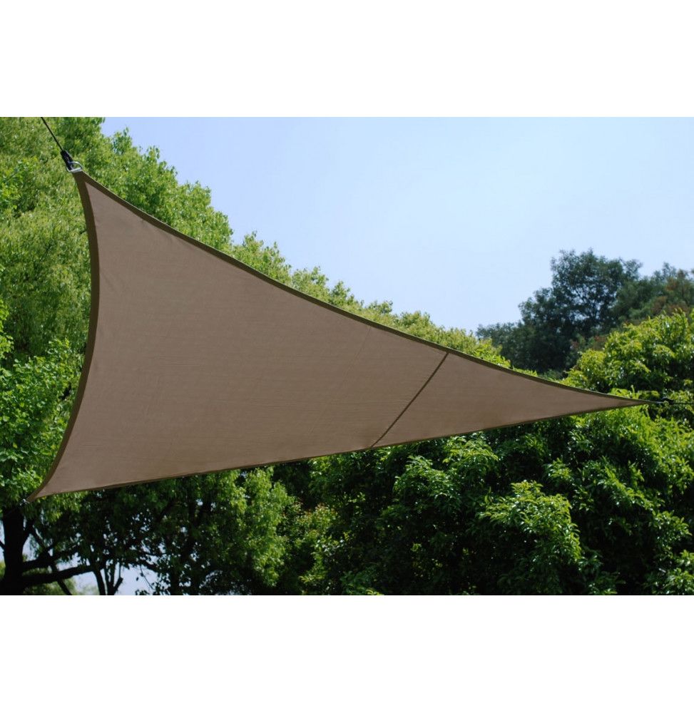 Voile d'ombrage triangulaire - Toile solaire 2 x 2 x 2 m - Taupe