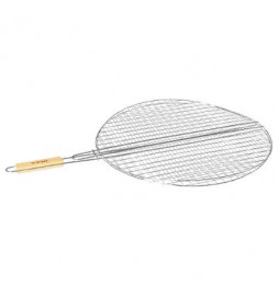 Double grille barbecue ronde - D 50 x H 75 cm - Métal chromé