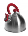 Bouilloire sifflant tous feux - Inox - 1,5L - Rouge