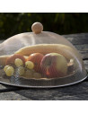 Cloche alimentaire avec poignée bois - D 30 x H 16,3 cm - Acier inoxydable