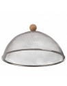 Cloche alimentaire avec poignée bois - D 30 x H 16,3 cm - Acier inoxydable