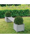 Banc planteurs - L 40 x l 188 x H 40,2 cm - Gris