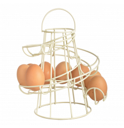 Porte oeufs en métal - D 18,2 cm - H 22,8 cm - Beige