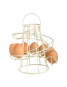 Porte oeufs en métal - D 18,2 cm - H 22,8 cm - Beige