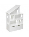 Etagère en forme de maison - Coffre - L 64,5 cm x P 30 cm x H 103,5 cm - Blanc