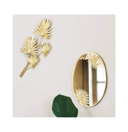 Miroir mural ovale - L 39,5 x l 56,5 cm x H 2,3 cm - To feel good - Doré