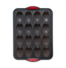 Moule en silicone - 16 madeleines - L 23,5 x l 33 x H 1 cm - Gris