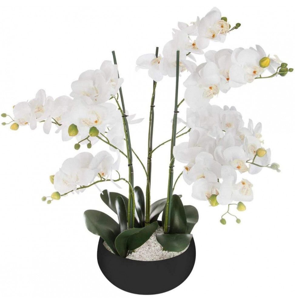 Orchidée artificielle en pot - H 65 cm - Blanc