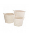 Lot de 3 paniers lurex - Tailles différentes - Blanc