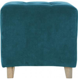 Pouf en velours - L 35 x P 33,5 x H 35 cm - Leandre - Bleu